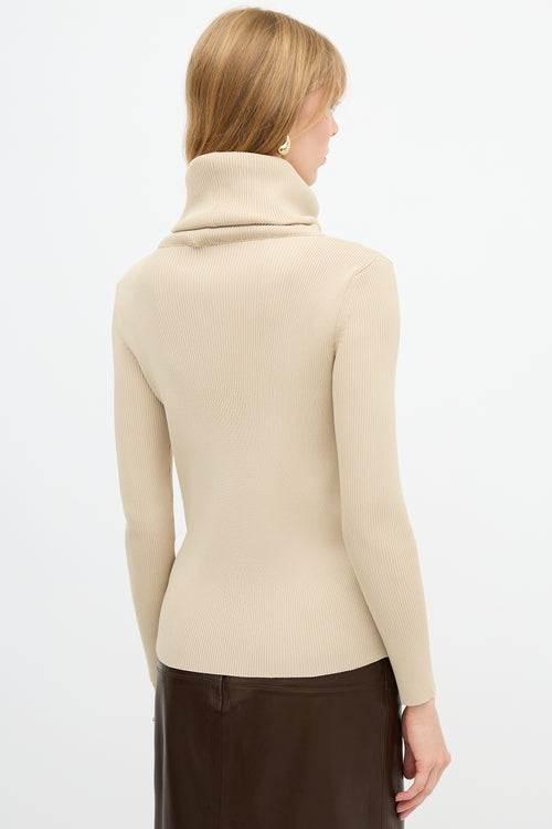 Celine Ribbed Turtleneck Top
