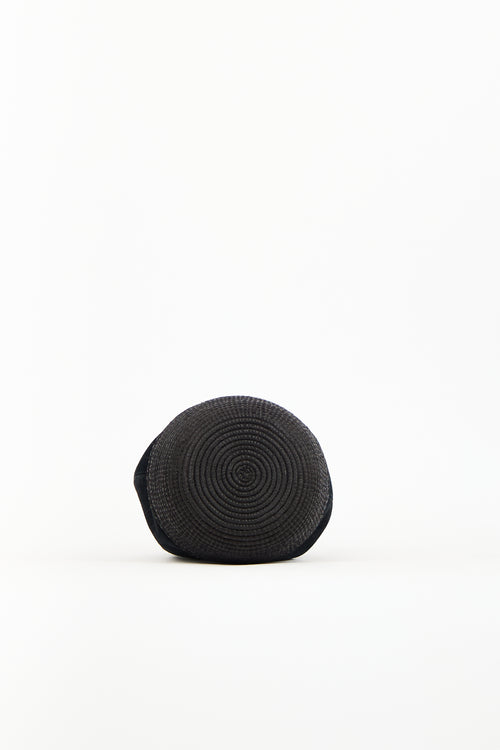 Cesta Black Suede & Sisal Bucket Bag