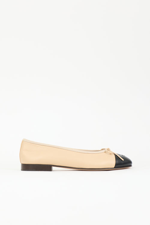 Chanel Leather CC Ballet Flat