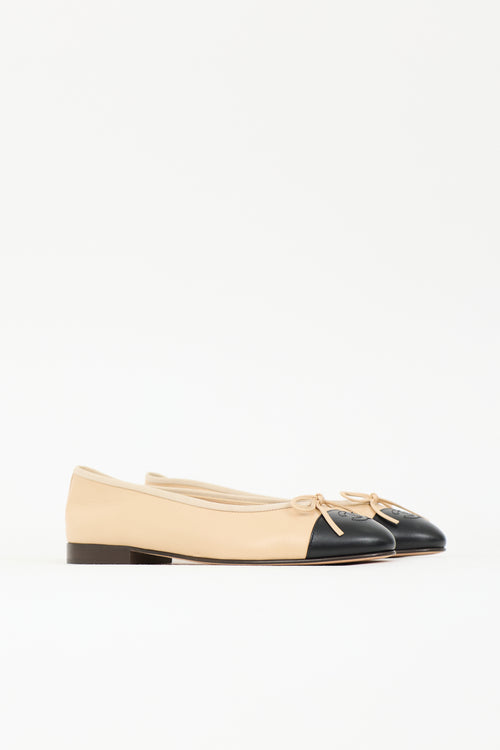 Chanel Leather CC Ballet Flat