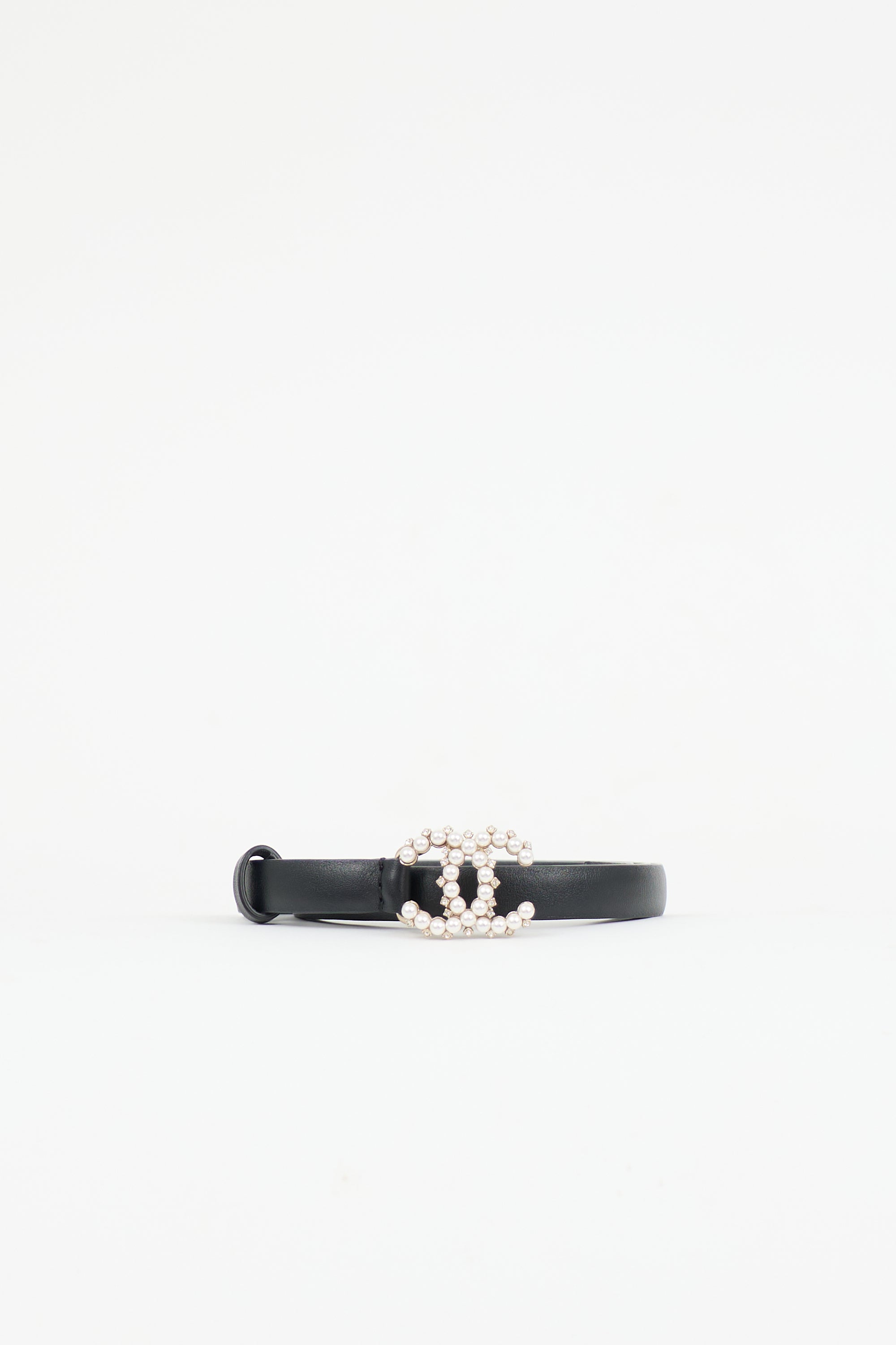 Chanel 2020 Leather & Pearl CC Belt