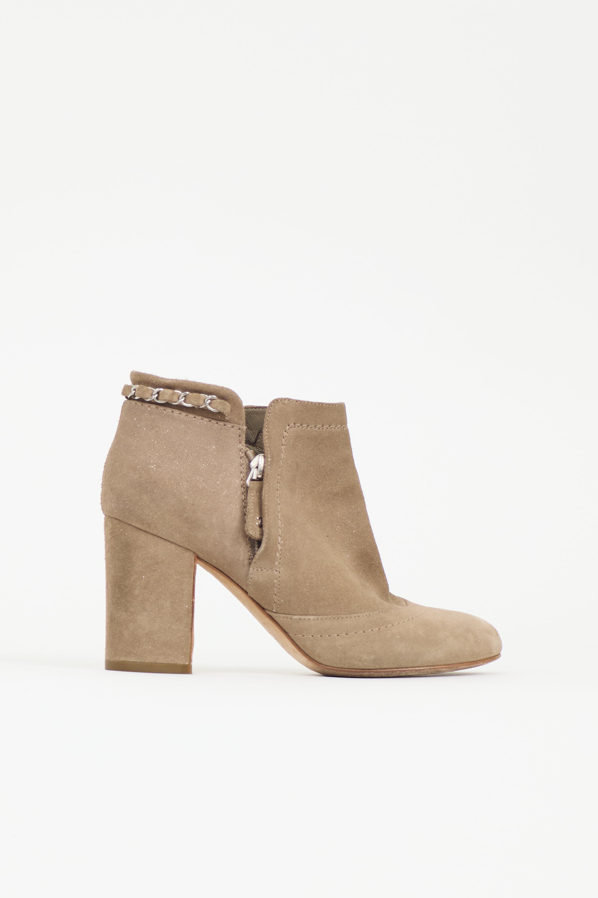 Chanel Suede Glitter CC Boot