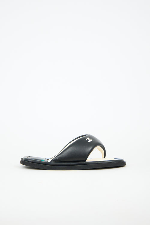 Chanel Leather CC Slide