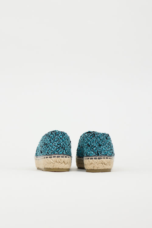 Chanel Tweed CC Espadrille Flat