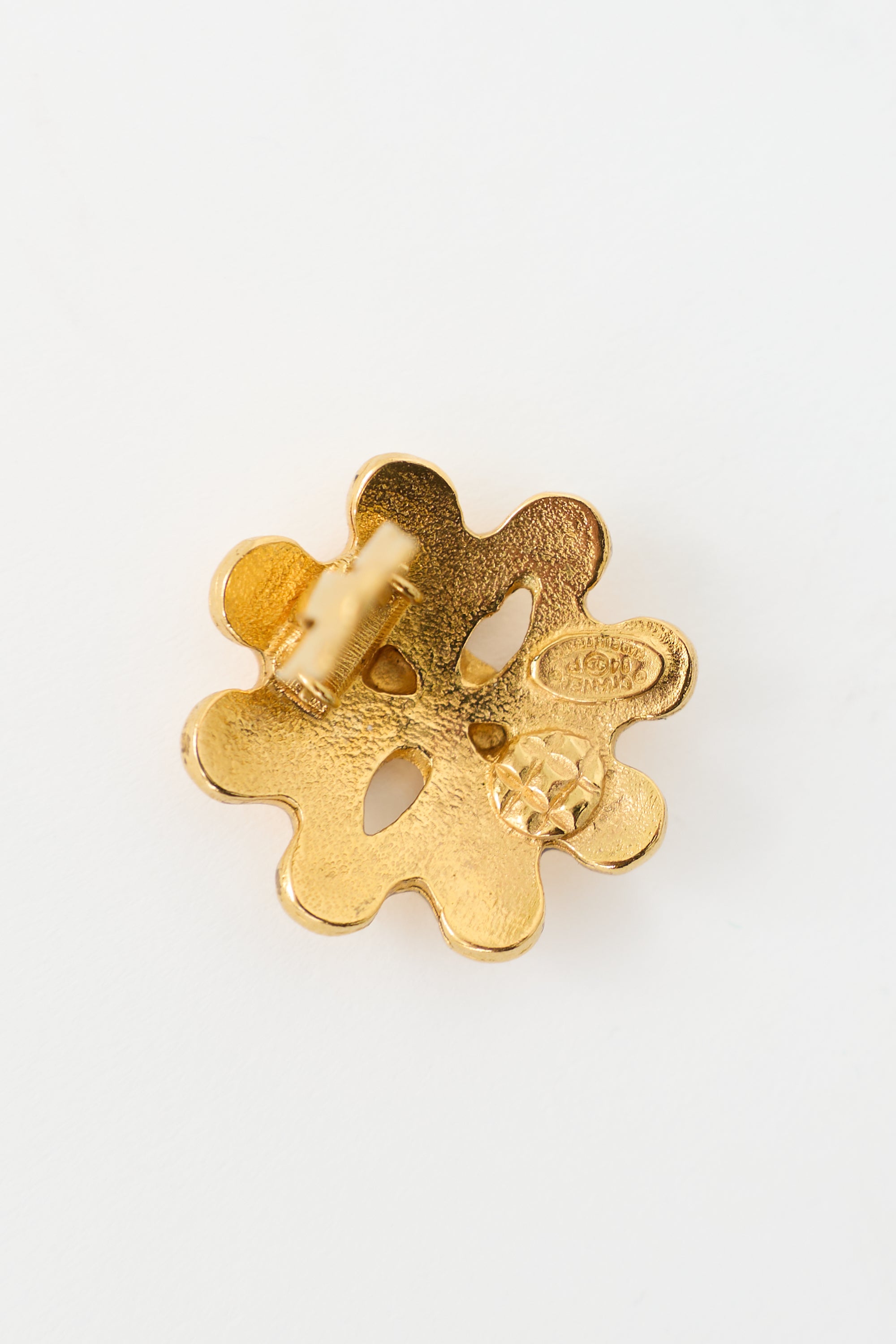 Chanel Fall 1994 Flower CC Clip On Earrings