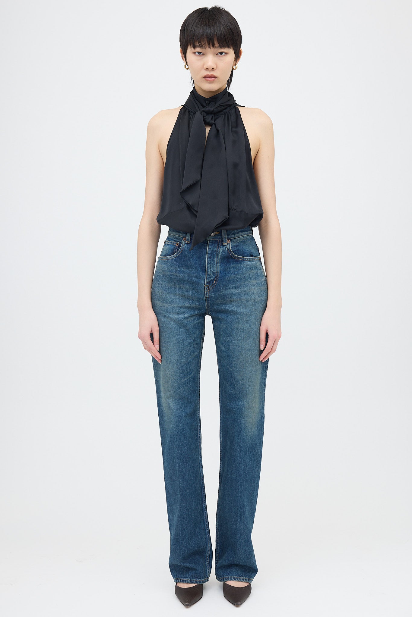 Chanel FW 2006 Silk Satin Halter Top