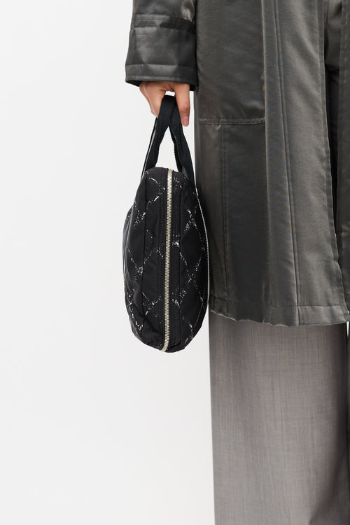 Chanel 1997 Black Diamond Printed Laptop Case Bag