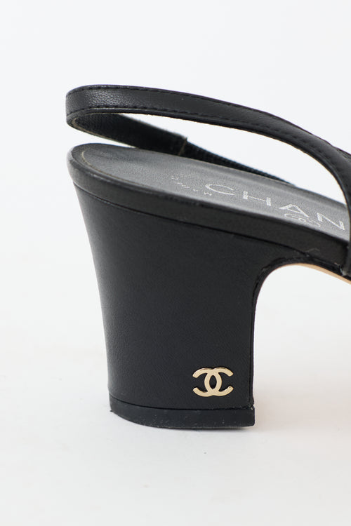 Chanel Leather CC Slingback Heel