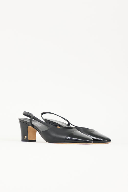 Chanel Leather CC Slingback Heel