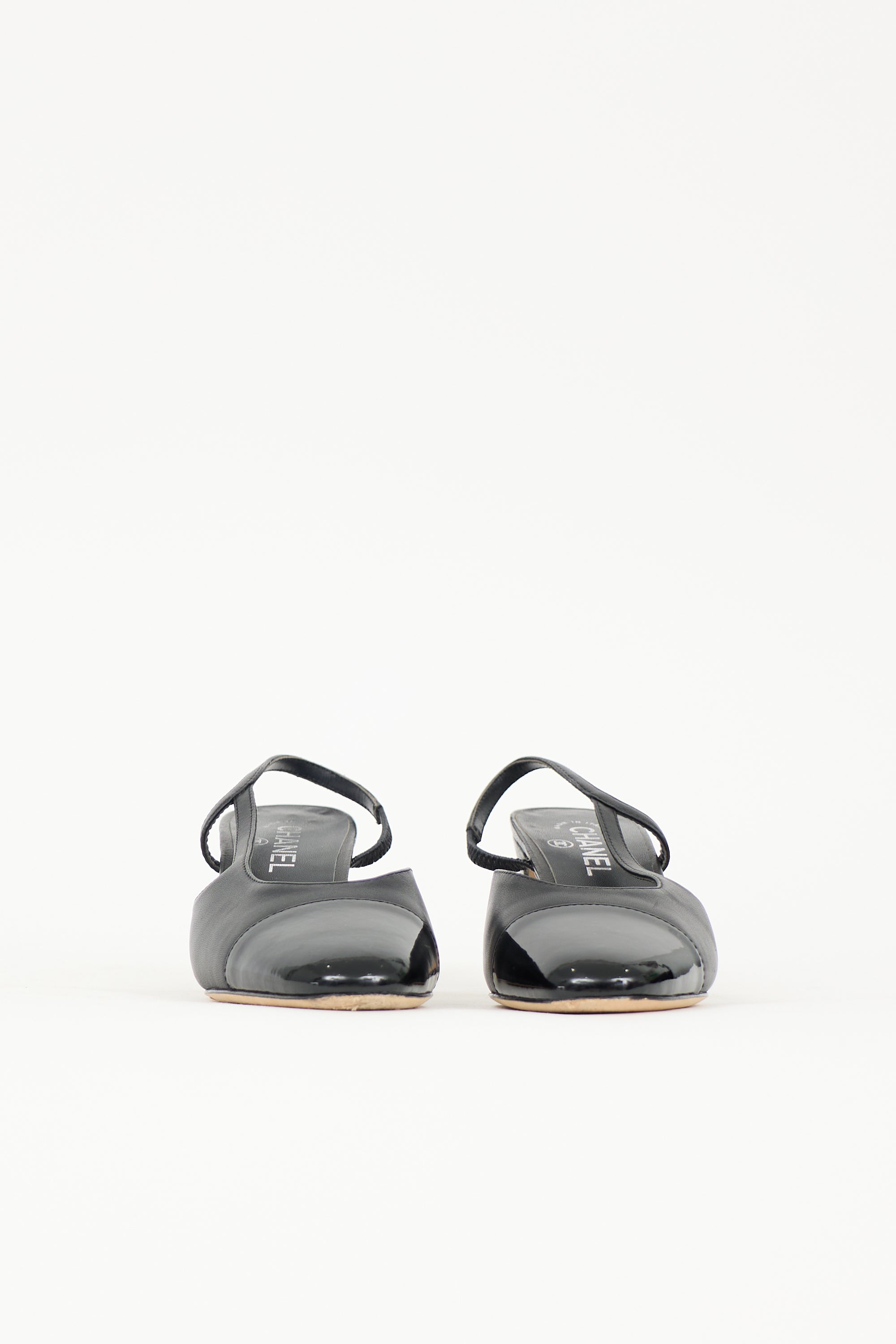Chanel Leather CC Slingback Heel