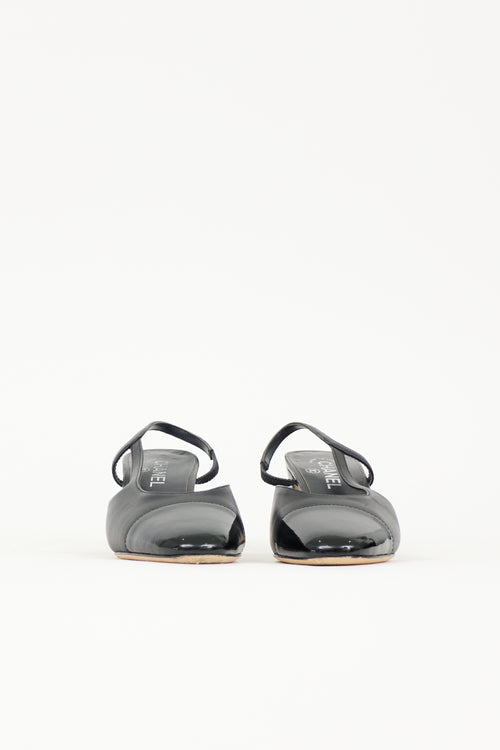 Chanel Leather CC Slingback Heel