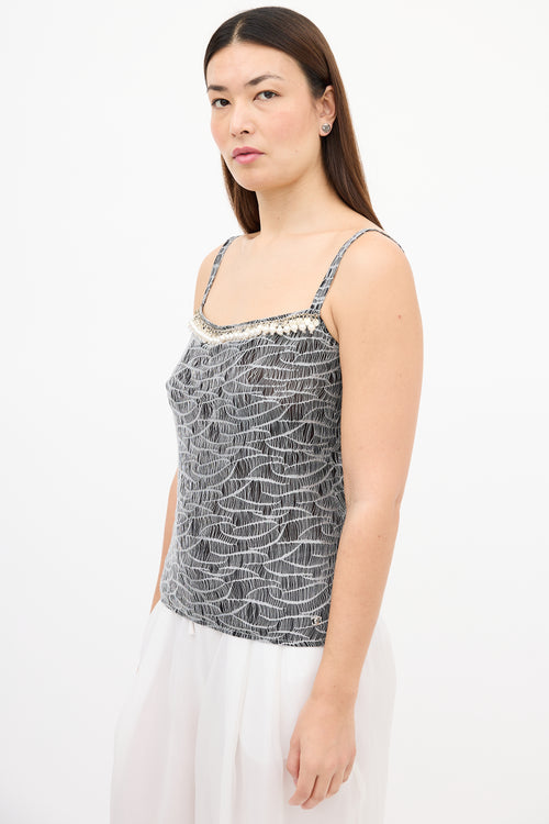 Chanel Fall 2005 Black & Silver Overlay Tank Top