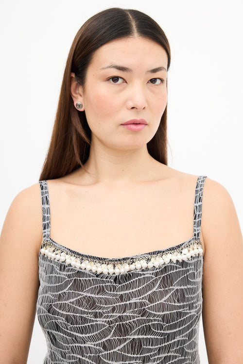 Chanel Fall 2005 Black & Silver Overlay Tank Top