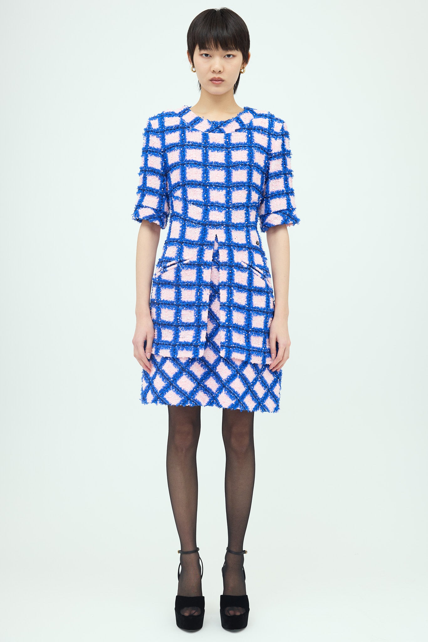Chanel SS 2018 Tweed Grid Dress