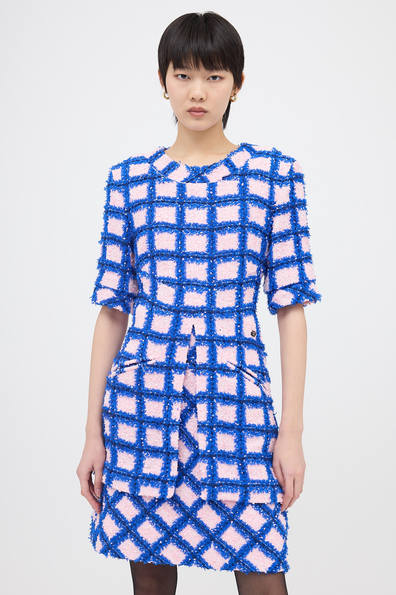 Chanel SS 2018 Tweed Grid Dress