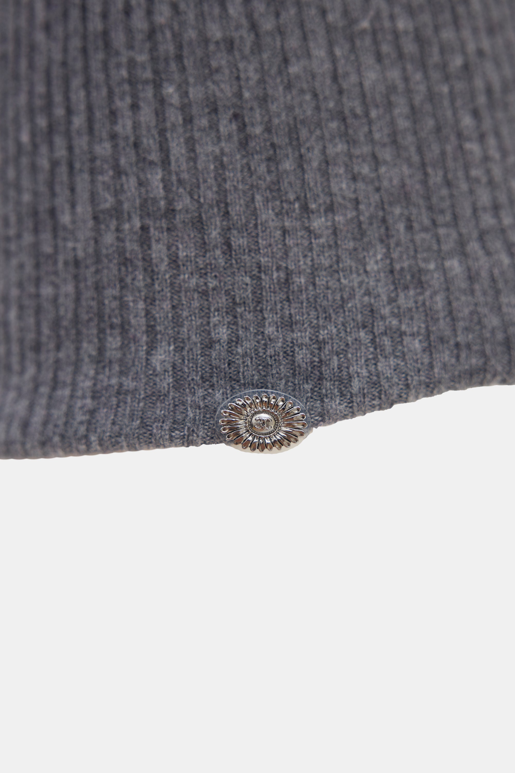 Chanel FW 2009 Dark Grey Ruffle Turtleneck Top
