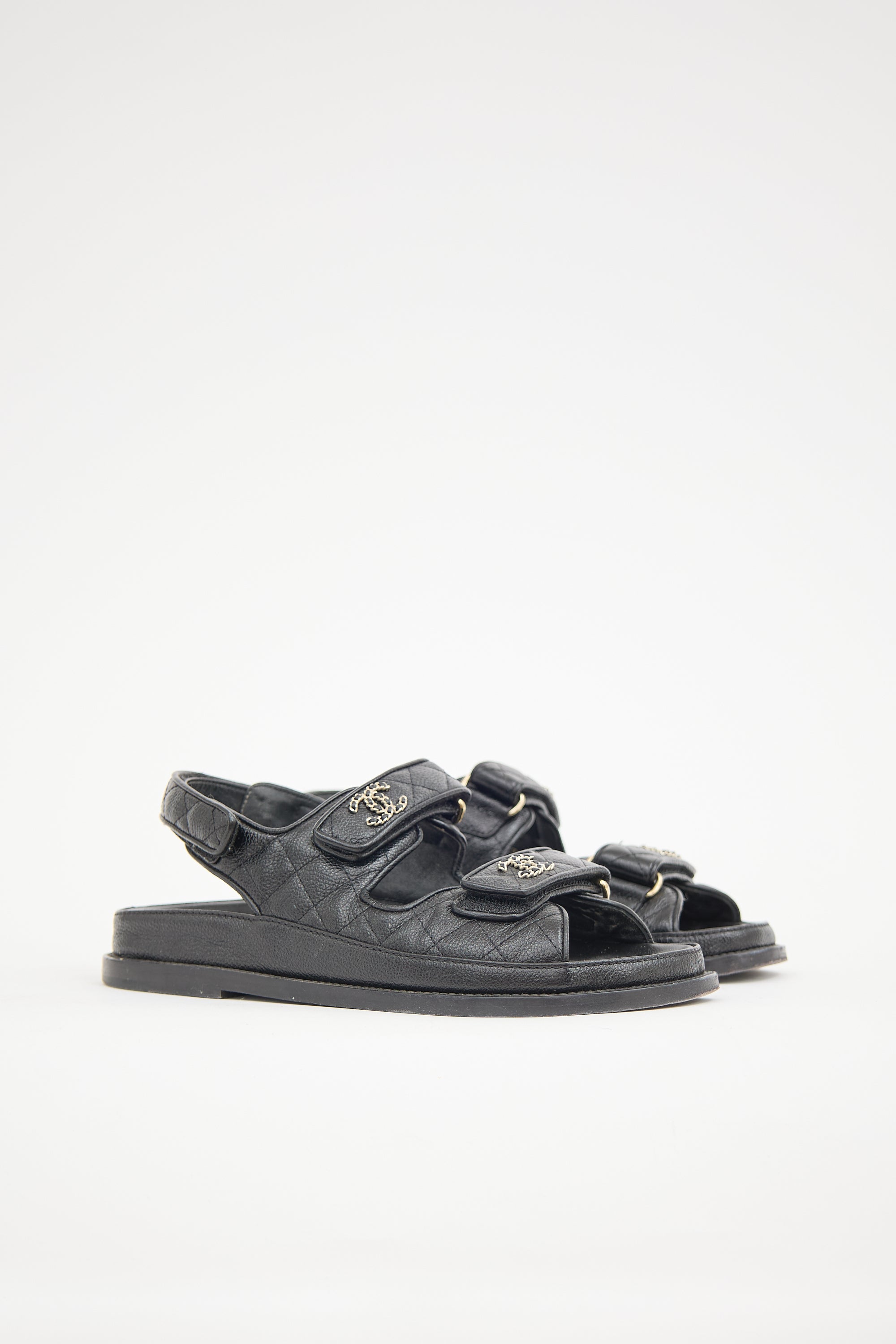 Chanel Quilted Leather CC Sandal