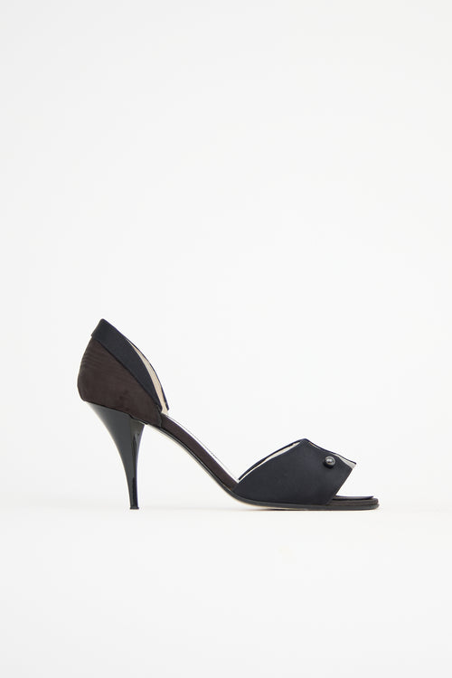 Chanel Satin Peep Toe Heel