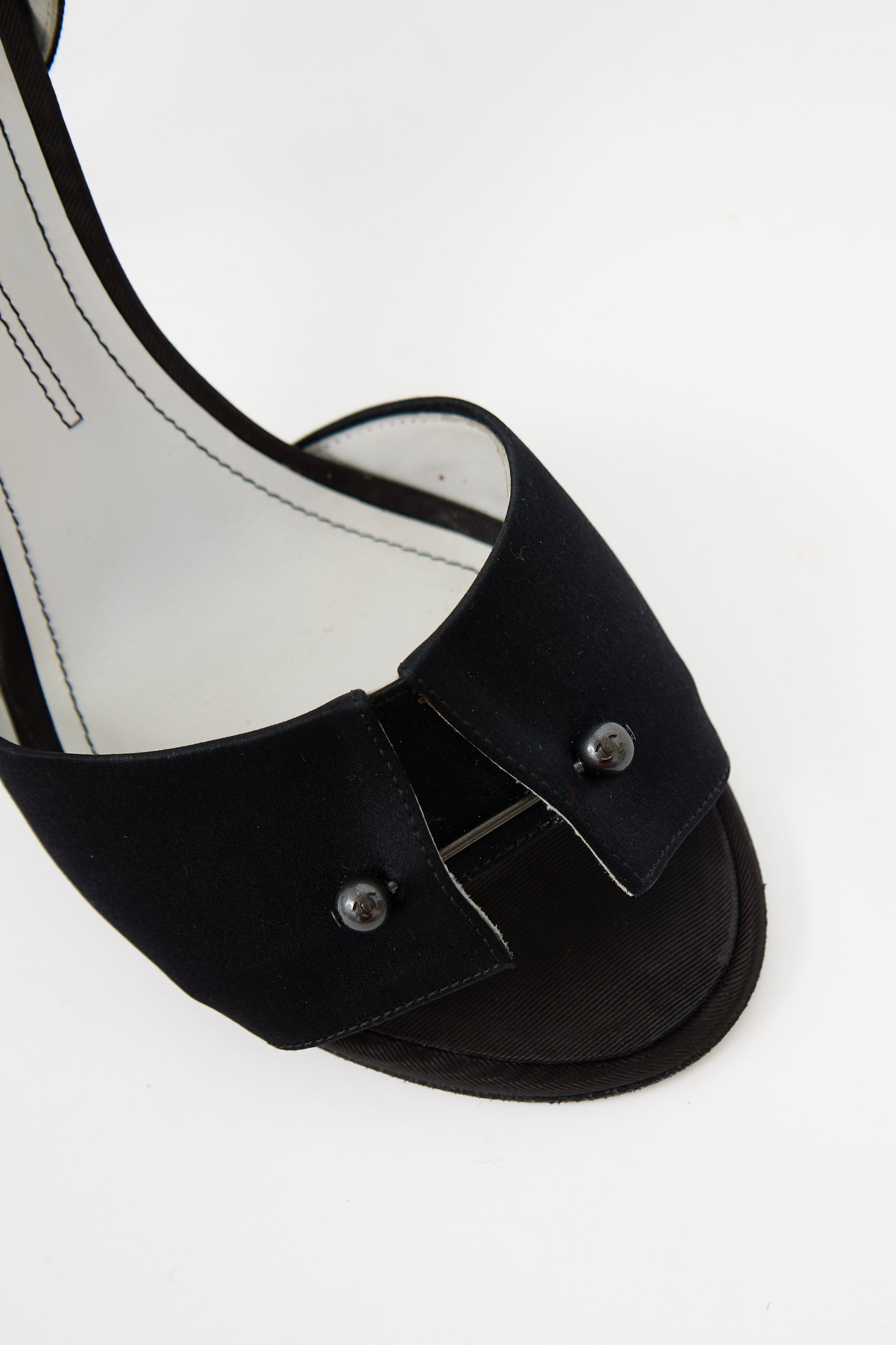Chanel Satin Peep Toe Heel