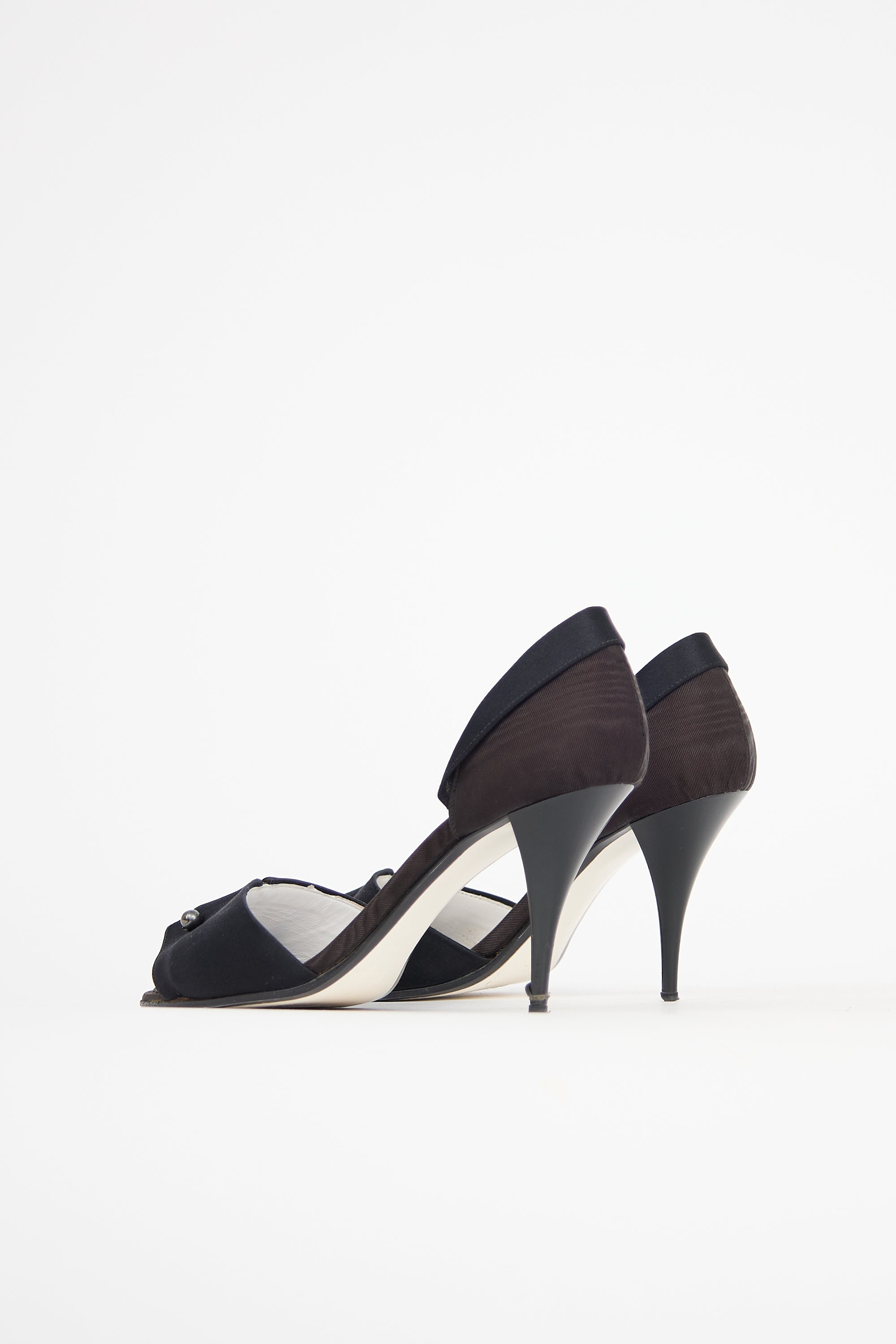 Chanel Satin Peep Toe Heel
