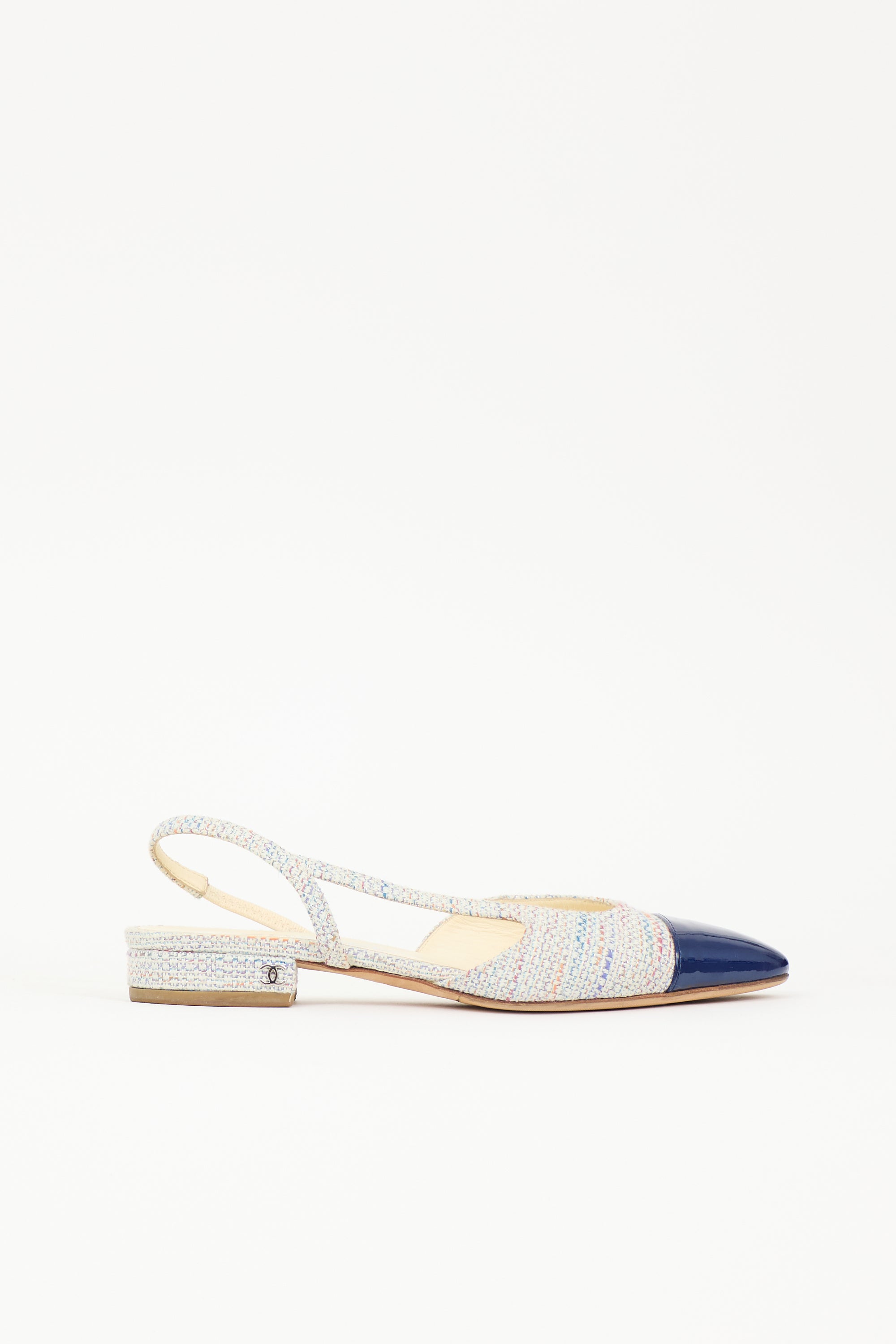 Chanel Tweed CC Slingback Heel