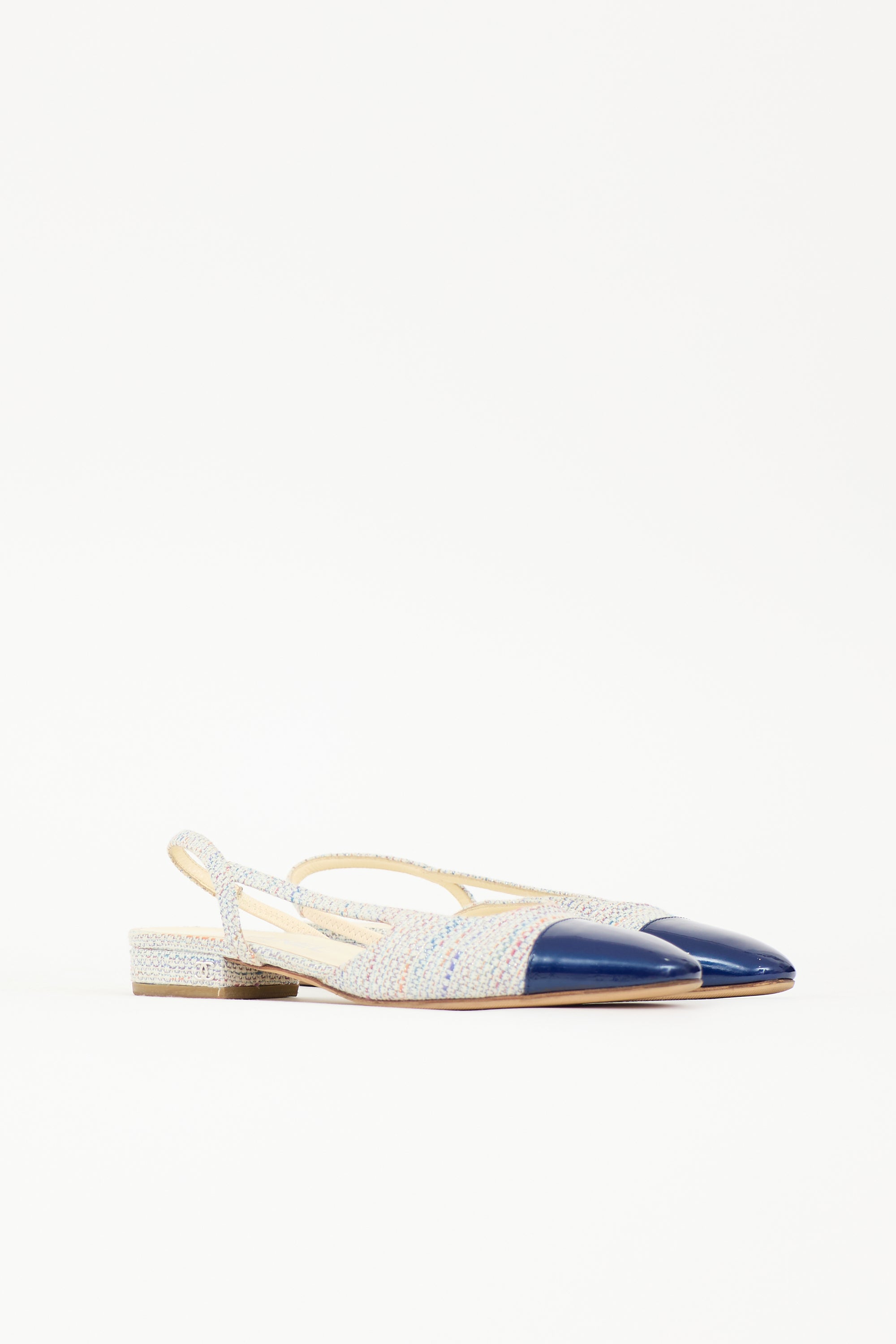 Chanel Tweed CC Slingback Heel