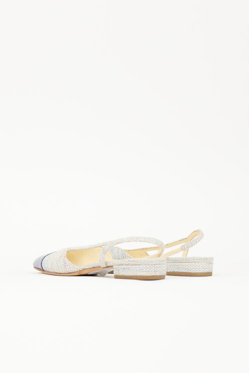 Chanel Tweed CC Slingback Heel