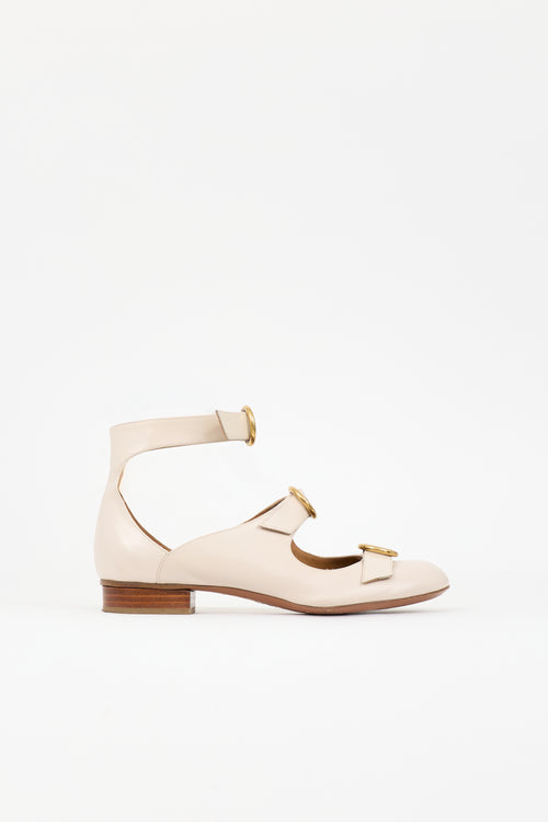 Chloé Leather Buckle Flat