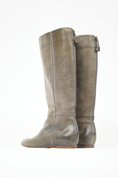 Chloé Leather Flat Boot