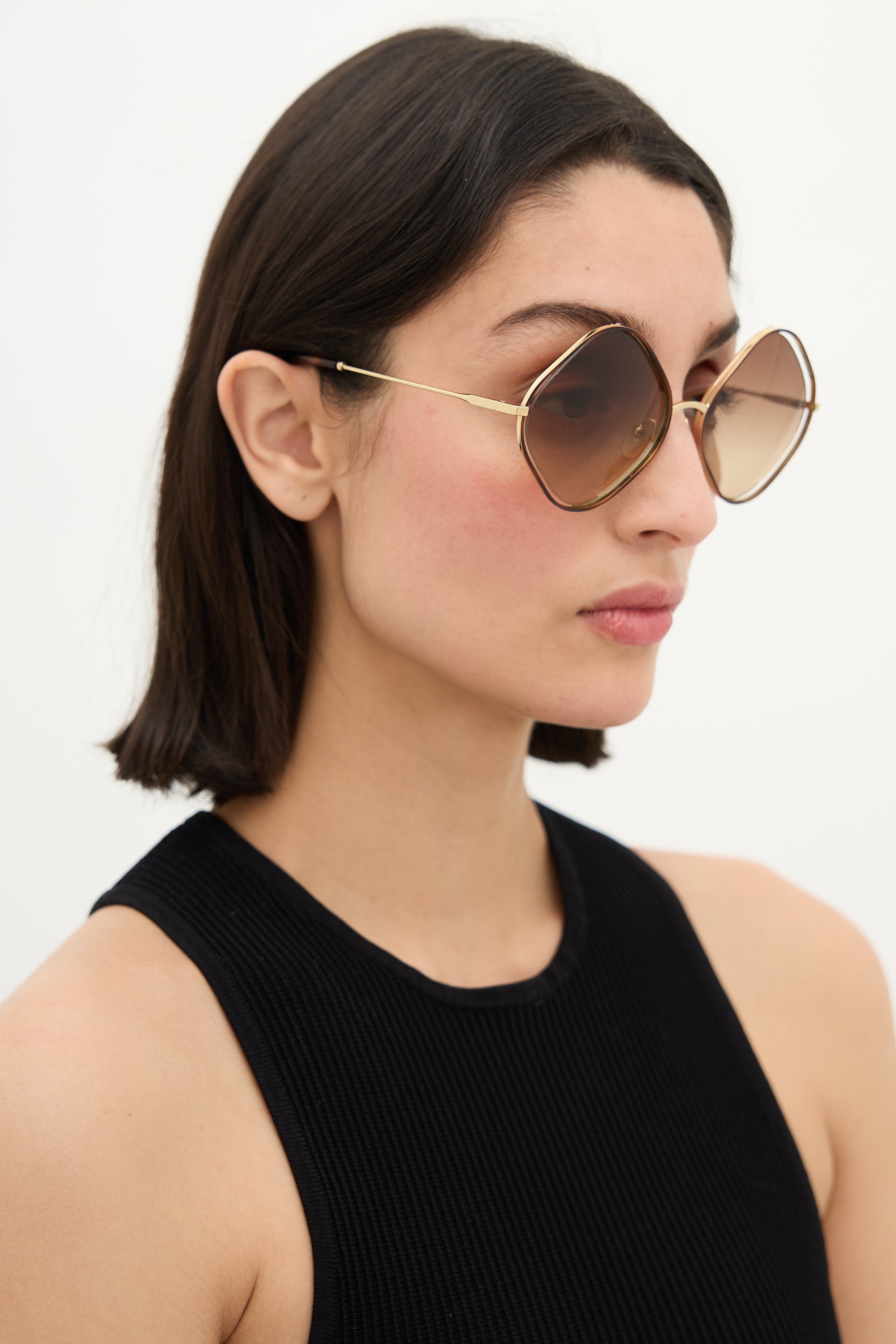  Gold Brown Sunglasses