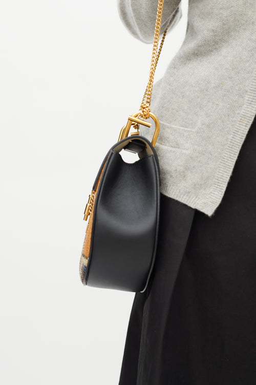 Chloé Black & Multi Embossed Leather Small Drew Crossbody Bag