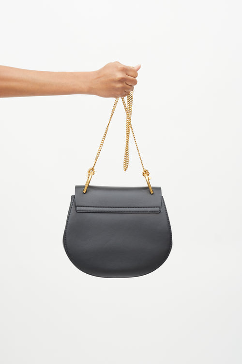 Chloé Black & Multi Embossed Leather Small Drew Crossbody Bag