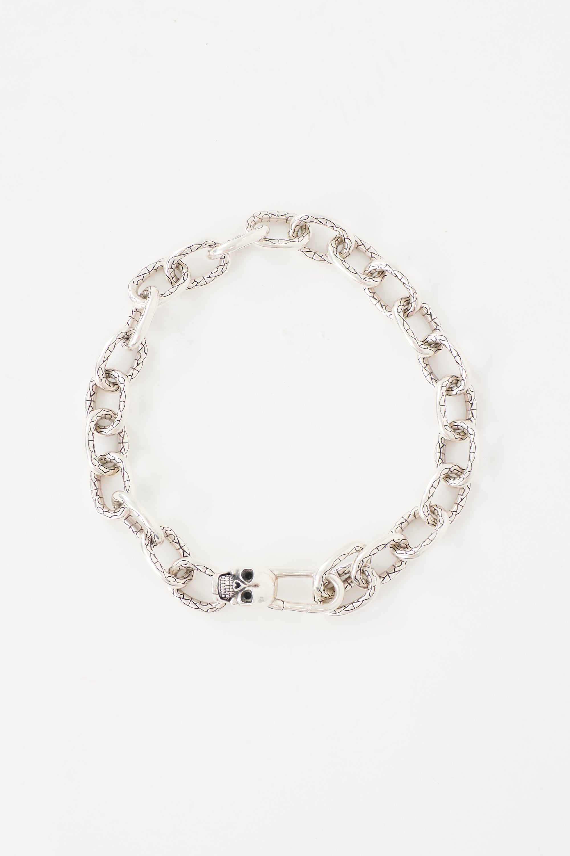 Clocks and Colours Sterling Silver Skull Choker