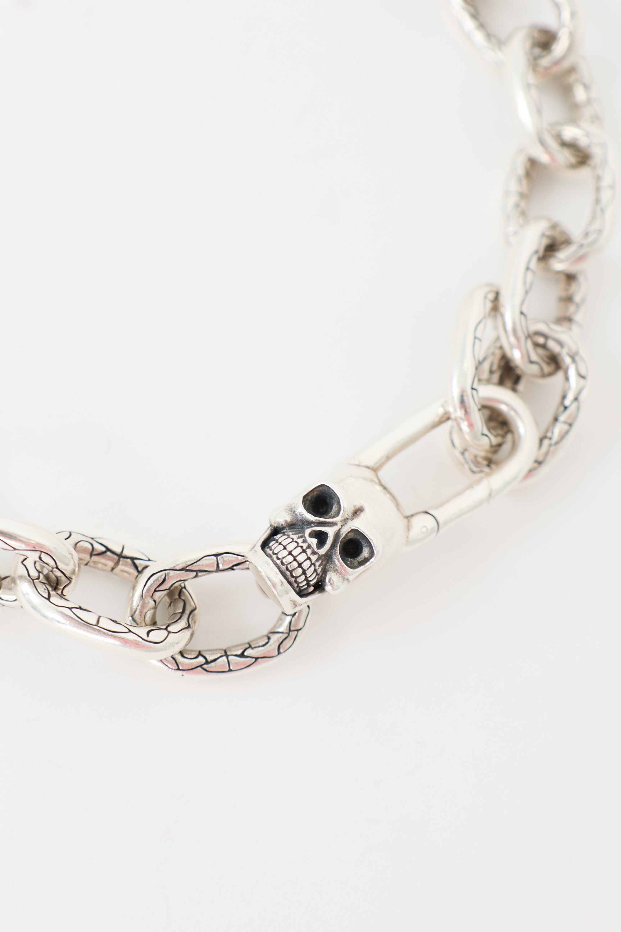 Clocks and Colours Sterling Silver Skull Choker