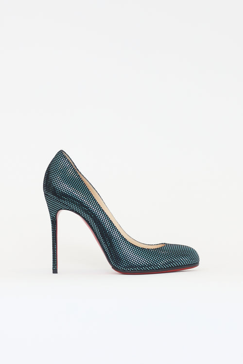 Turquoise Suede Fifi 120 Pump