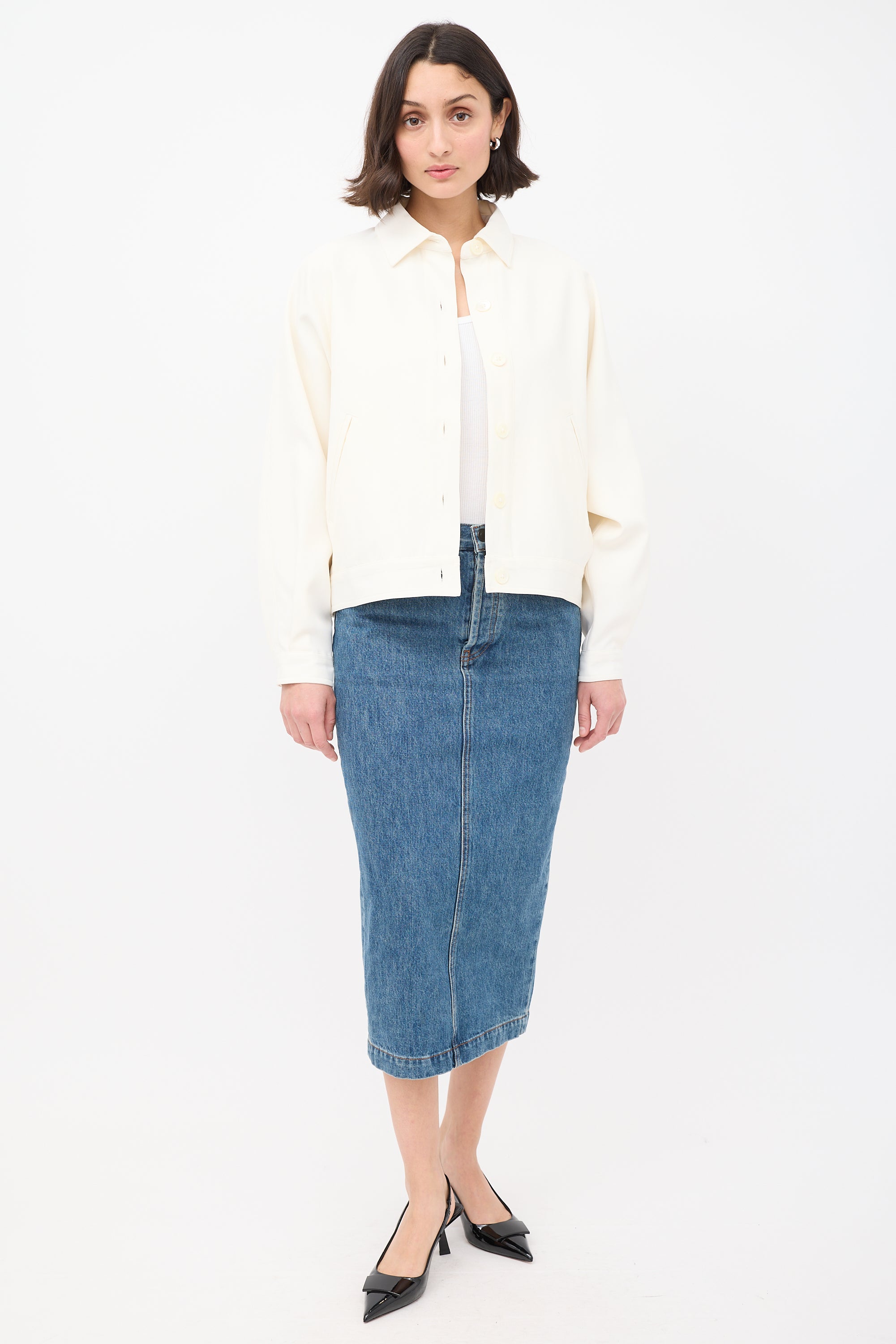 CO Cream Wool Two Pocket Button Up Jacket