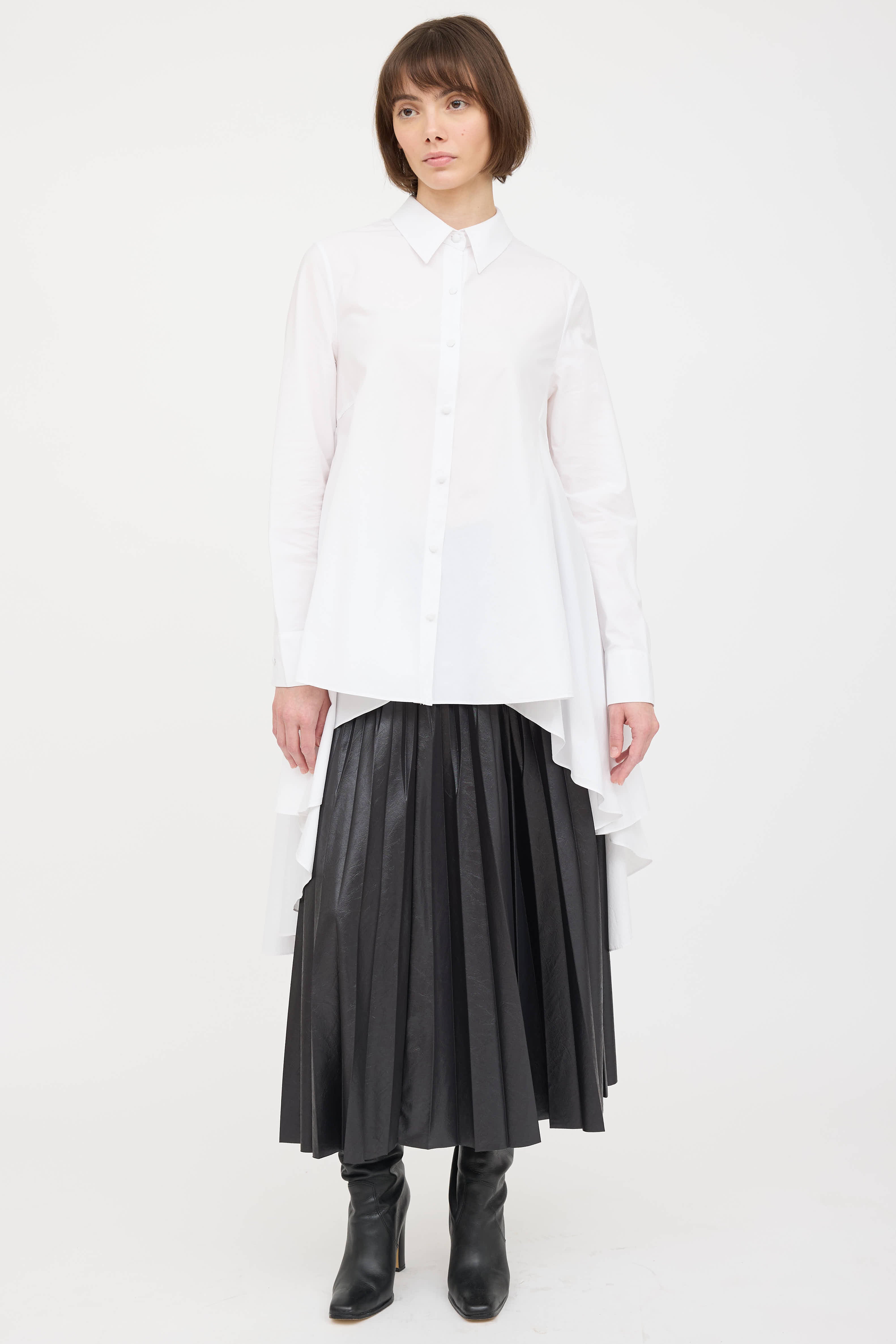 Co Pleated Shirt Dress