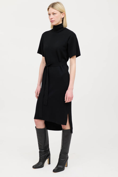 CO Wool Belted Mock Neck Dress