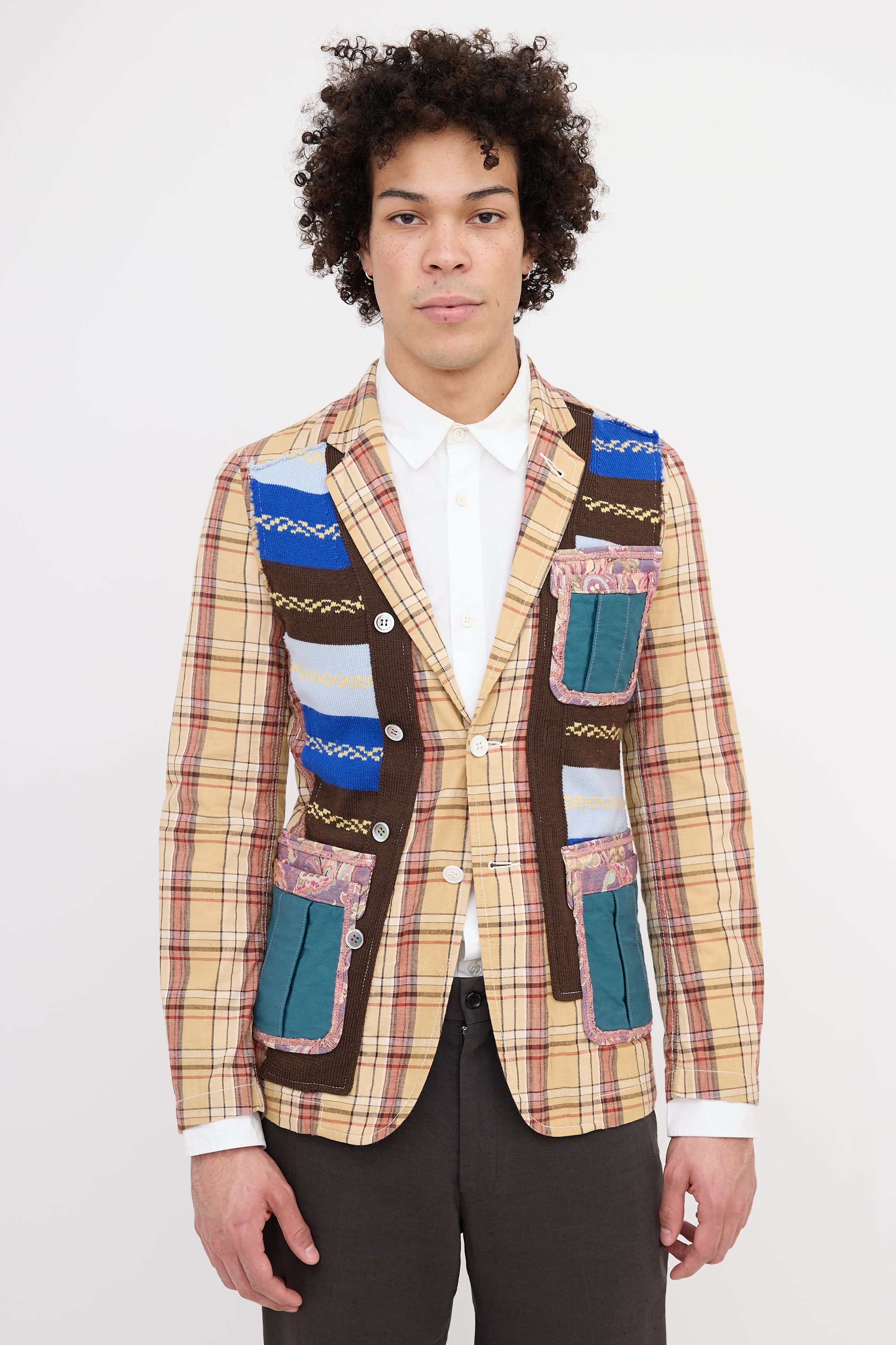 Comme des Garçons Homme Plus Plaid Patchwork Blazer