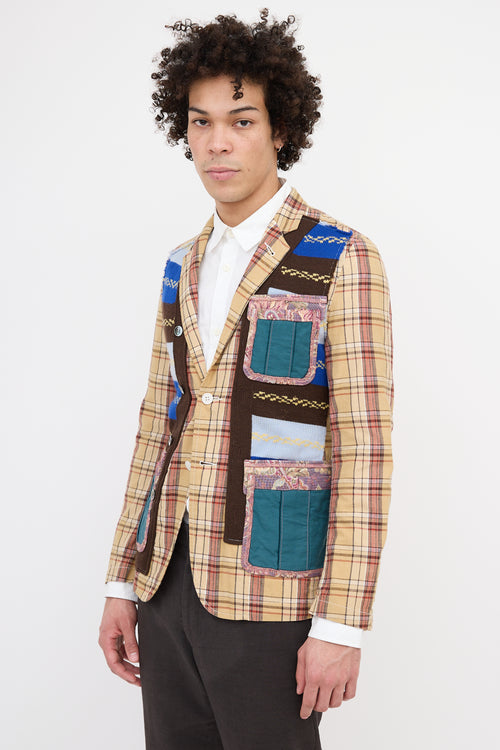 Comme des Garçons Homme Plus Plaid Patchwork Blazer