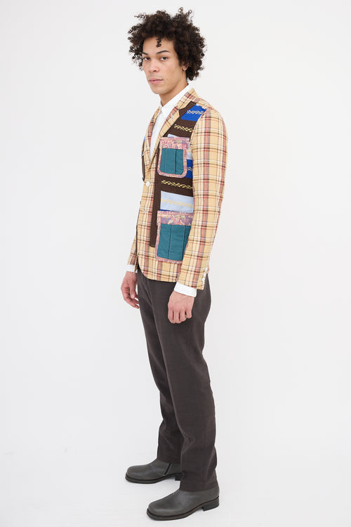 Comme des Garçons Homme Plus Plaid Patchwork Blazer