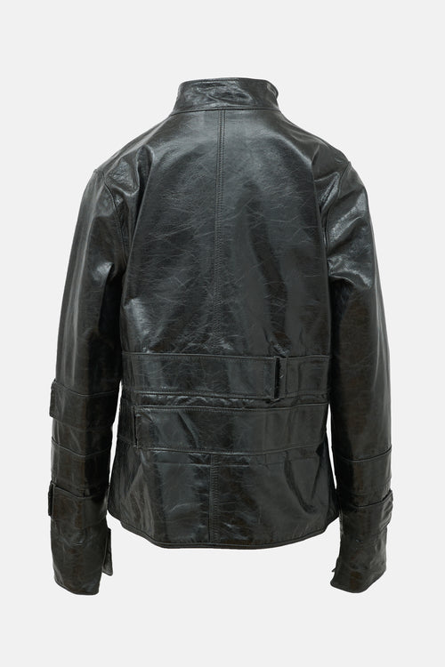 Call and Response Distressed Leather Jacket