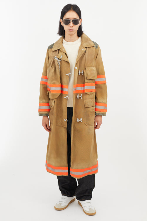 Calvin Klein 205W39NYC Beige & Multicolour Reflective Firefighter Jacket