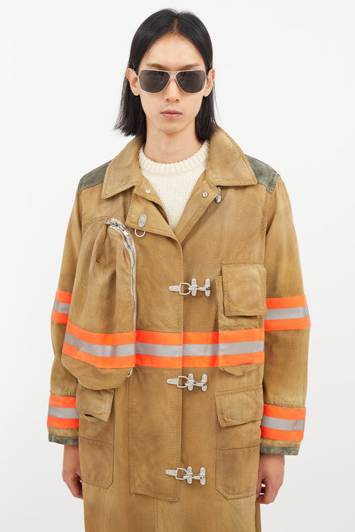 Calvin Klein 205W39NYC Beige & Multicolour Reflective Firefighter Jacket