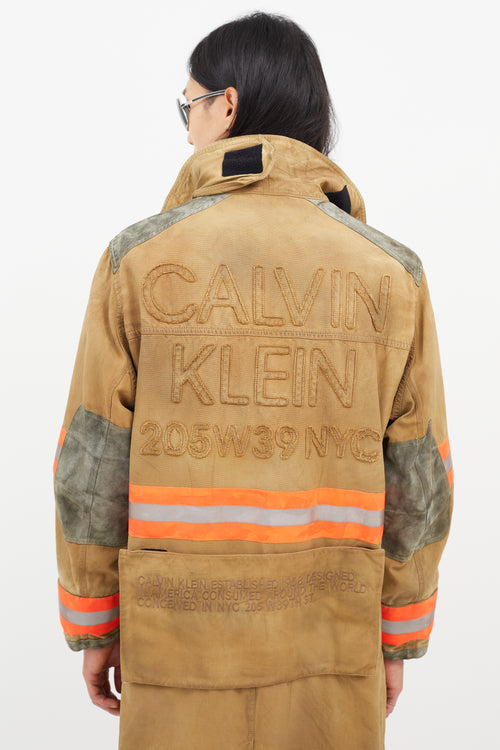 Calvin Klein 205W39NYC Beige & Multicolour Reflective Firefighter Jacket