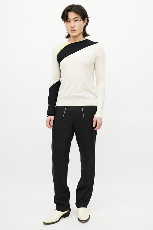 Calvin Klein 205W39NYC Beige & Multicolour Wool Striped Sweater