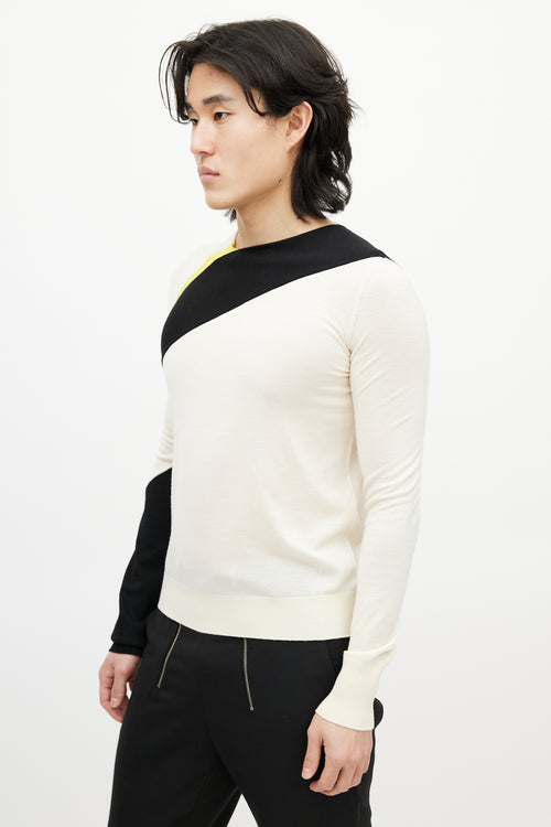 Calvin Klein 205W39NYC Beige & Multicolour Wool Striped Sweater