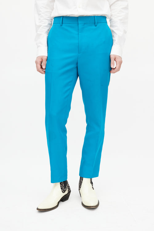 Calvin Klein 205W39NYC Blue & Beige Stripe Slim Trouser