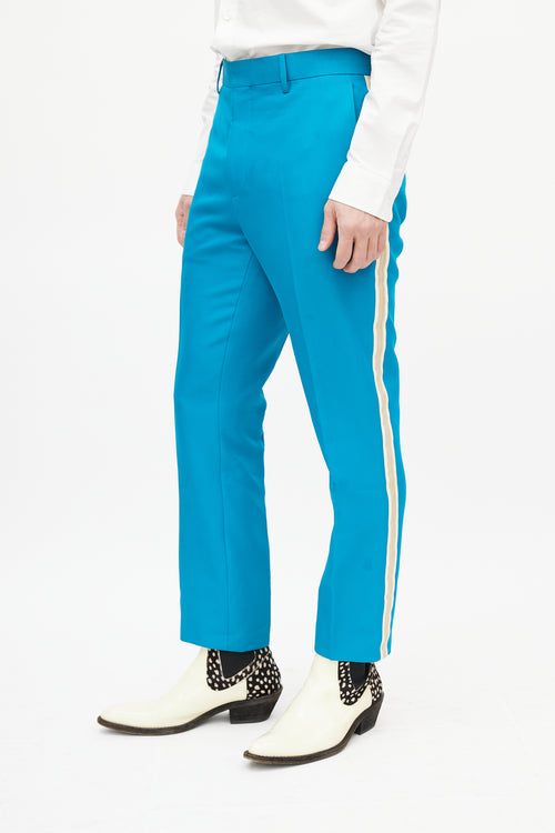 Calvin Klein 205W39NYC Blue & Beige Stripe Slim Trouser