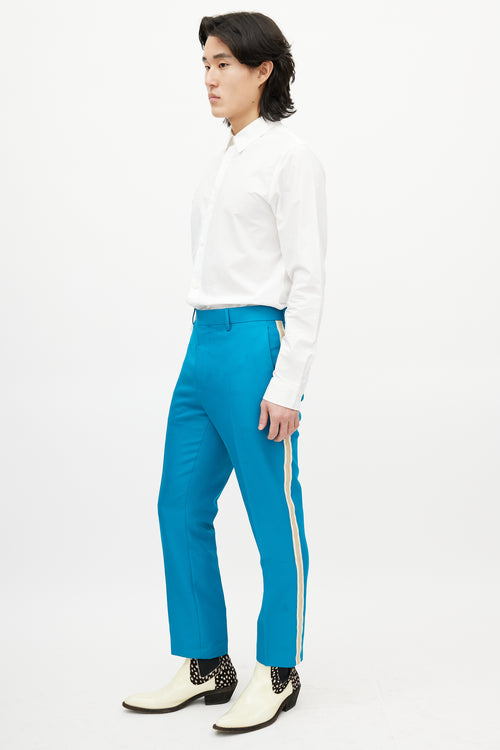 Calvin Klein 205W39NYC Blue & Beige Stripe Slim Trouser